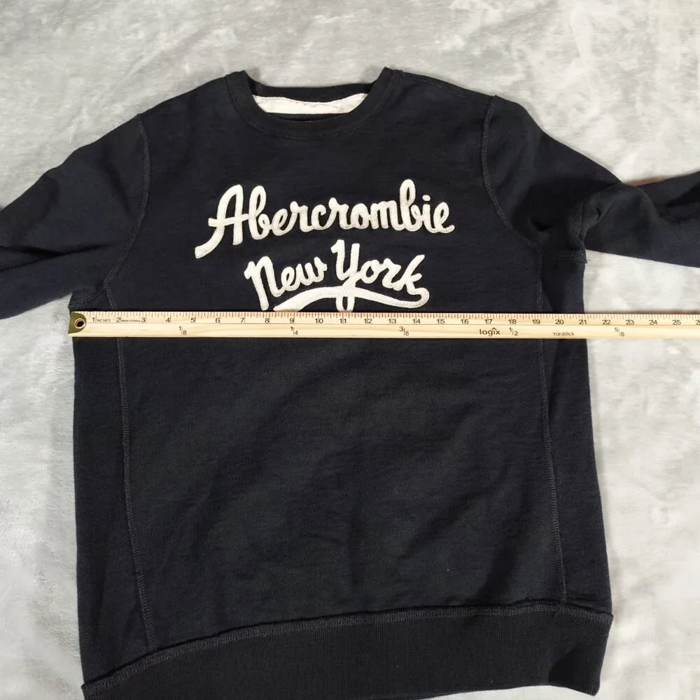 Abercrombie And Fitch New York Script Sweatshirt Mens M Slim Fit Blue - Picture 6 of 8